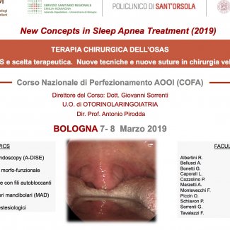 NEW CONCEPTS IN SLEEP APNEA TREATMENT (2019). Fenotipi OSAS e scelta terapeutica. Nuove tecniche e nuove suture in chirurgia velo-faringea.